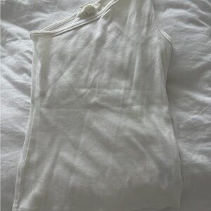 H&M White Ribbed Tank Top